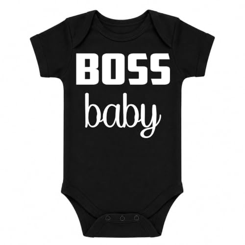 CBTwear Boss Baby Funny Infant Bodysuit Cute for Boys Girls (6M, Black)