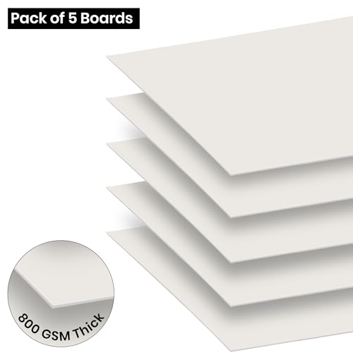 Image of Lakeer A3 Off White Color - Cardstock Paper Board, Hardboard | 800 GSM - Pack of 5 Pcs | for Scrapbooking, Art, Craft, Poster, DIY, Etc.