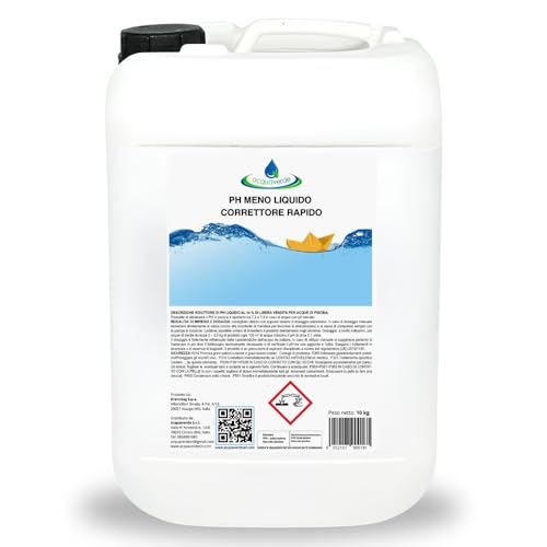 acquaverde | Ph - Meno Correttore Liquido, Regolatore e Abbattitore di Ph per Manutenzione Acqua di Piscina, Consigliato anche per Dosatori Automatici, 10 kg