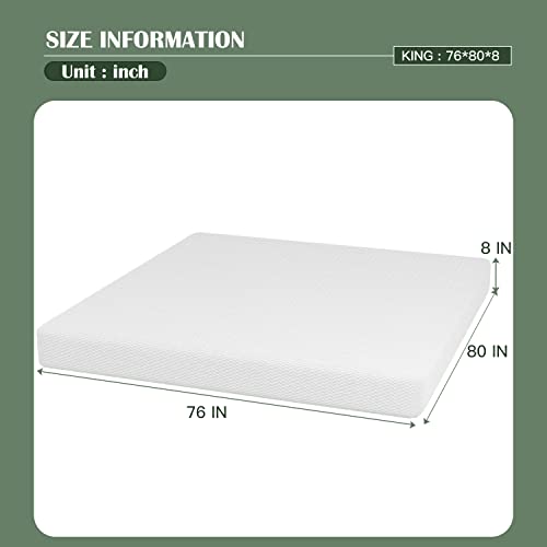 Image of PayLessHere | 8 Inch King Mattress | Medium Firm Base Foam Mattress