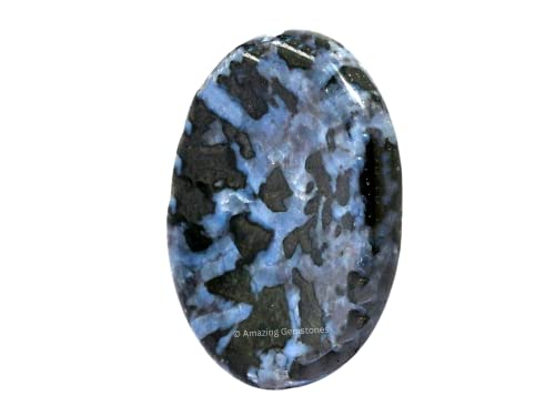 Image of Amazing Gemstone Indigo Gabbro Worry Stone Crystals and Healing Stones - Stones for Stress Relief - Piedra Crystal Fidget for Meditation, Relaxation - Unique Stocking Stuffers and Birthday Gift