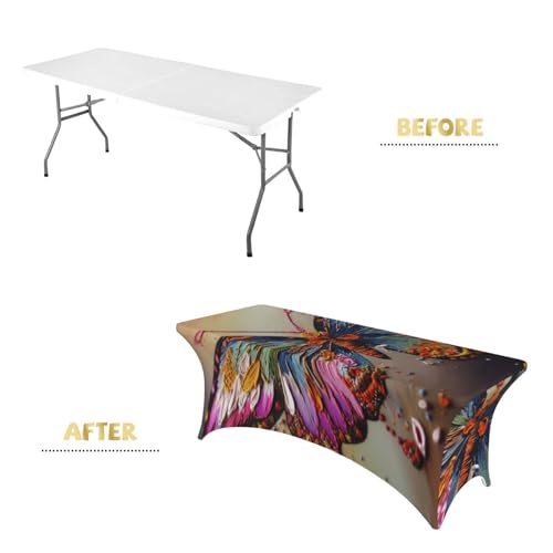 Nappe brodée papillon extensible 1.8m lavable - 5