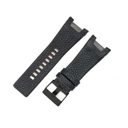 MOTMKUKPAM Pulsera de 32mm for reloj diésel, correa de reloj de pulsera DZ1216 DZ1273 DZ4246 DZ4247 DZ287(Black(LZ)-Black-K3)