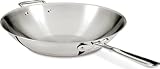 All-Clad Copper Core 5-Ply Stainless Steel Wok 14 Inch Induction Oven Broiler Safe 600F Pots and Pans, Cookware Silver