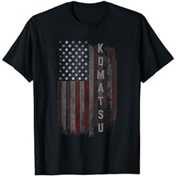 Cargador Komatsu Bandera estadounidense de la familia Komatsu Camiseta