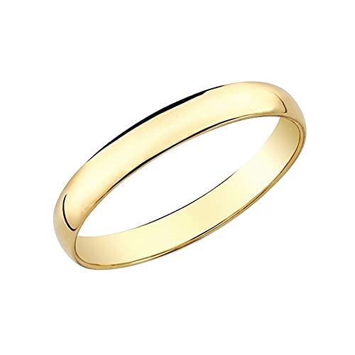 Alliance or 18 carats demi-jonc lisse 3 mm, le symbole éternel de votre union sacrée