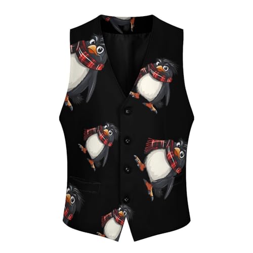 Penguin Mens Slim Fit Suit Vest Dress Waistcoat Casual Business Vest4