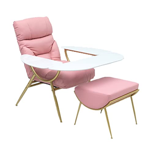 Adjustable Assage Table Bed Facial Chair With Beauty Deck And Put Foot Stool Foot Spa Professional Beauty Equipment Manicure Recliner Chair (Color : Pink) #TOP2