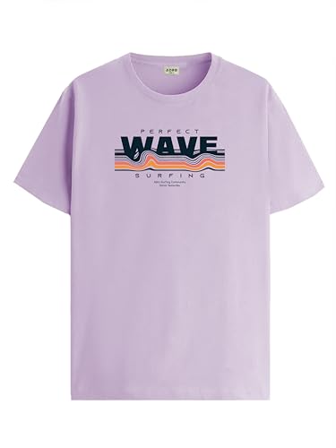 Image of ADRO Mens Printed T Shirt | The Super Soft Tshirt in India| Pure Cotton Lycra Breathable Fabric| 4 Way Stretch smart tech Fabric| Round Neck T-Shirt (Also in Plus Size) RN25-ST-WAVE-NB