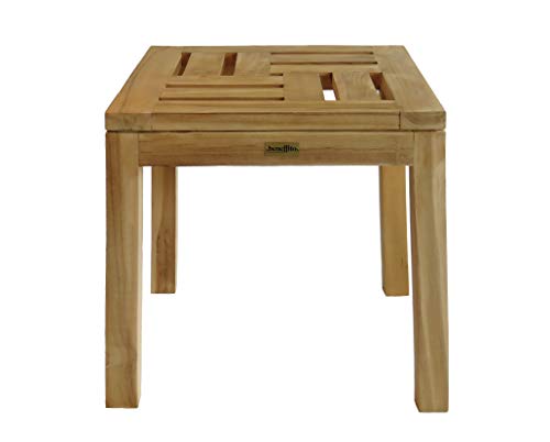 BENEFFITO SALENTO - Table Basse carrée d'extérieur en Teck d'Indonésie 45x45 cm