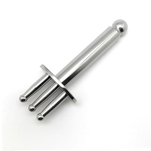 Massage Pen, Magnetic Acupuncture Pen, 3-Fork Face Massager with Detachable Fork, Stainless Steel Massager, Portable Handheld Massager for Home, Face Massager