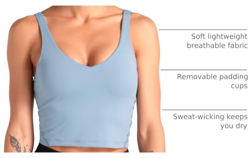 Image of Dragon Fit Sports Bra for Women Longline Padded Bra Yoga Crop Tank Tops Fitness Workout Running Top