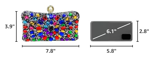 Image of Boutique De FGG Mini Pearl Clasp Crystal Clutch Purses for Women, Evening Bags Wedding Handbag, Party Rhinestone Clutch Bag