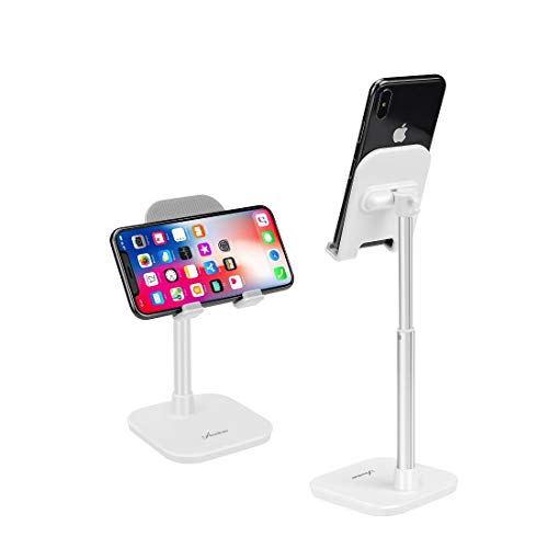 AONKEY Cell Phone Stand, Height Angle Adjustable Phone Holder for Desk, iPhone Stand Compatible with iPhone 12 Mini Pro/11 Pro Max SE /Samsung, All Mobile Phones & Other 4-11 inch Devices