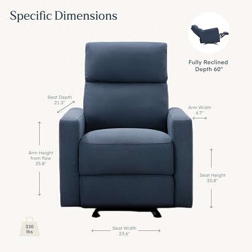 Image of Nurture& The Glider - Premium Power Recliner Nursery Chair with Stationary Headrest | Designed for Comfort and Simplicity | Built-in USB Charger