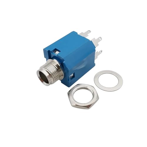 Connecteur femelle audio 6,35 mm PJ-612A bleu à 5 broches pour signal T-RS sans perte