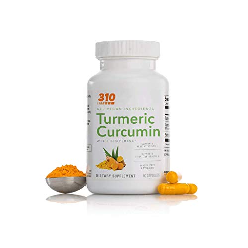 Turmeric Curcumin Supplement by 310 Nutrition - Vegan Ingredients -1500mg for Joint Support - Powered with Turmeric Root Extract, Black Pepper Fruit Extract (BioPerine) (2.0)