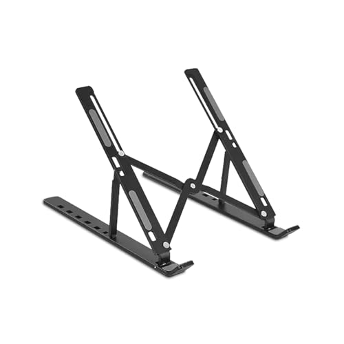 Image of ALS05 Aluminum Foldable Laptop Stand - Black I 6 Adjustable Levels I Anti-Slip and Heat Dissipation