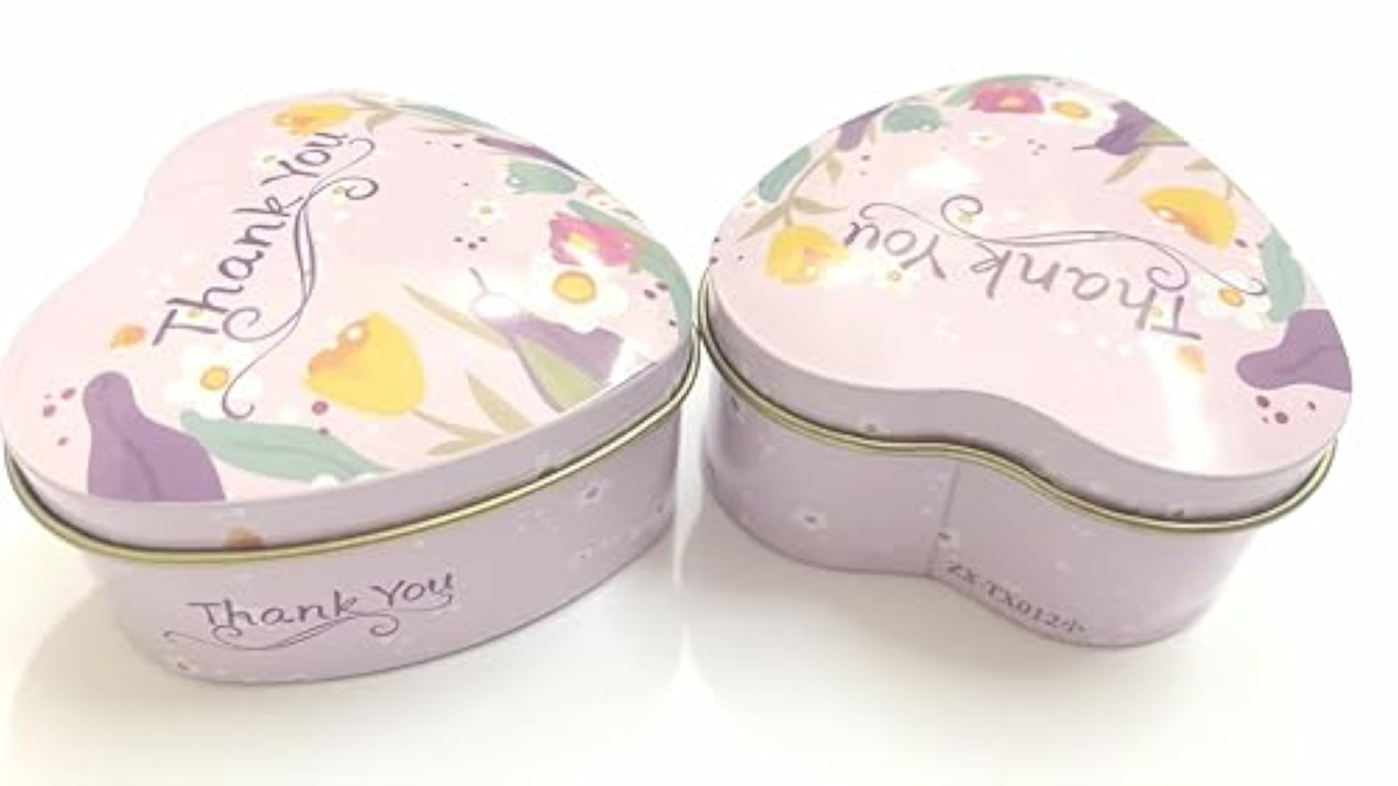Heart Shaped THANK YOU Printed Tin Utility Box, Gift Idea