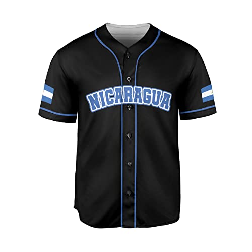 Personalized Nicaragua Baseball Jersey, Custom Nicaragua Baseball Jersey for Men & Women, Nicaraguan Camisas Shirt miniatura 3