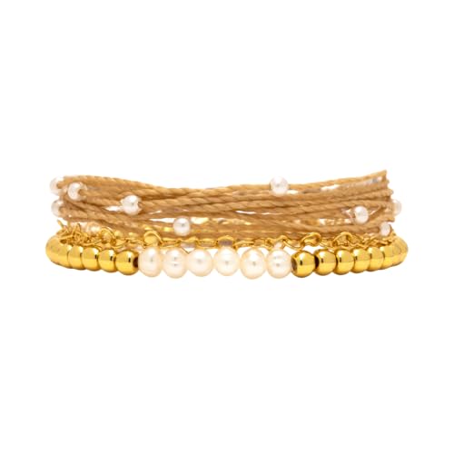Pura Vida Bracelets Pack Lovely Pearl Style Pack - 3-Piece Boho Bracelet Stack