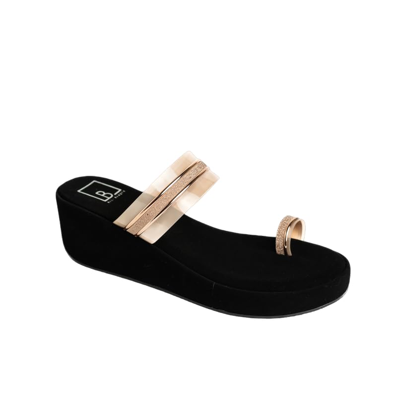 BLUE BEAUTY Soft Stylish Casual Comfortable Wedges Heels For Women Daily Use Girls Footwear (ROSEGOLD-41) (B0CS6JXN77) Amazon Price History, Amazon Price Tracker