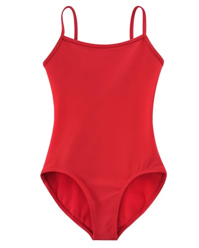 Stelle Toddler Ballet Leotard Dance Leotards Undergarment Unitards Outfits with Adjustable Straps(Red L)