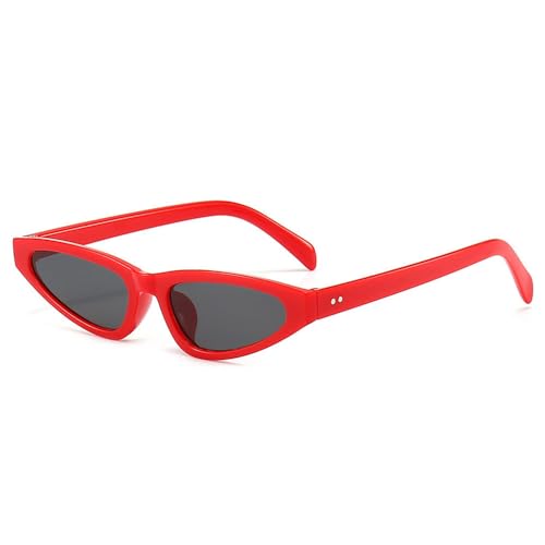 HYYZZC Un par de gafas de sol retro para PC con forma de ojo de gato, de moda, con espejo, de color rojo, talla única