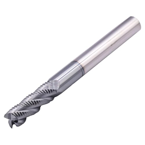 Image of 4 Flute Solid Carbide Roughing End Mills(5Pcs 1 /4 inch), ALCrSiN Nano Coated | 35 Helix, 1 /4 inch Cutting Dia, 1 /4 inch Shank Dia, 3 /4 inch LOC, 2-1 /2 inch OAL, for Milling Alloy Steel, Carbon Steel, Cast Iron