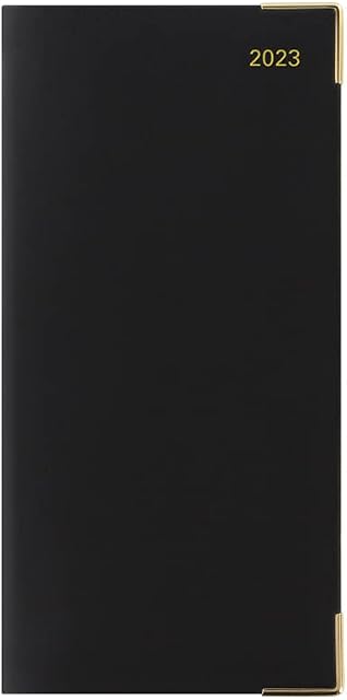 Letts of London Roma Slim vertical week to view with appointments 2023 landscape diary - black, 23-081233