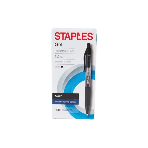 Bolígrafos Retráctiles de Gel Staples 0.7mm Negro 36 Unidades miniatura 4