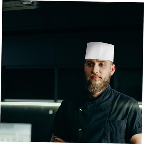 Toques de chef en papier blanc jetables Ipetboom x50 pour restauration - 4