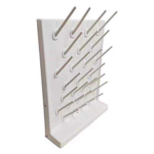 YTFLOT Wall Mounted Drying Rack 27 Pegs Lab Drying Draining Rack Cleaning Equipment Bench-top Laboratory Glassware