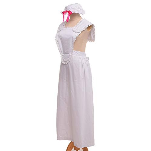 GRACEART Victorian Maid Pinafore Apron Colonial Prarie Peasant Apron with Bonnet (style04) - Image 4