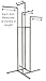 Econoco K10 Heavy Duty 4 Way Clothing Rack, Adjustable Height Arms, Square Tubing, Perfect for Clothing Store Display With 4 Straight Arms, Chrome