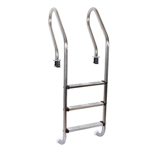 Escalera para piscina de acero inoxidable con 3 peldaños miniatura 1