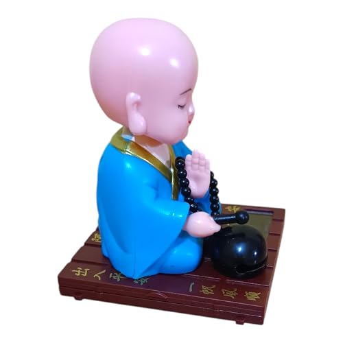 Image of WinsomeCollection Solar Powered Moving Head and Hand Monk Buddha Baby Laughing Buddha Statue Idol Sculpture Home Decor Showpiece Room Decoration Gift Item Table Showpiece TV Unit