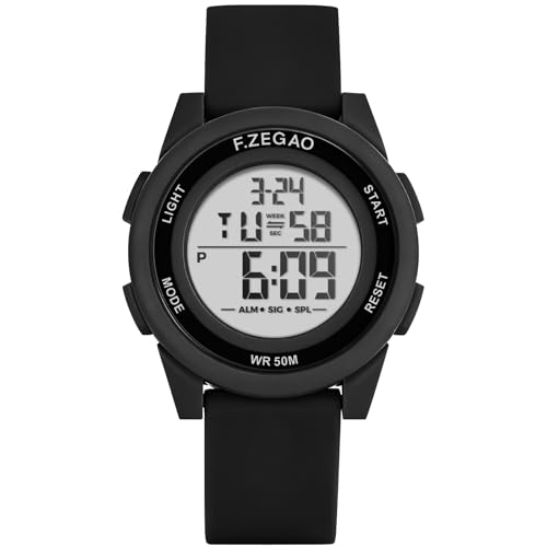 Montre numérique pour femme active sport et quotidien étanche 10 ATM avec alarme