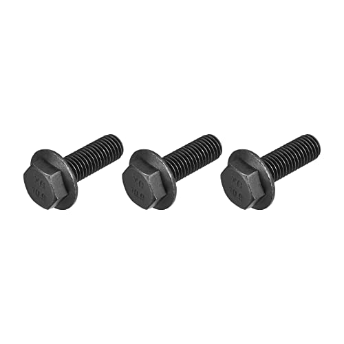 Image of METALLIXITY Flanged Hex Head Bolts (M12x35mm) 3pcs, Hexagon Serrated Flange Bolt Fully Thread Screw - for House Construction Hardware Fasteners