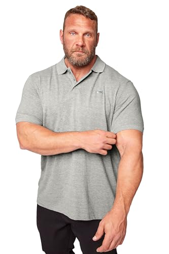 Image of BadRhino Big & Tall Marl Core Polo Shirt - Men's - Plus Size Curve Grey