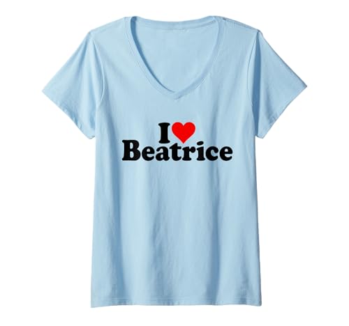 Femme J'aime Heart Beatrice T-Shirt avec Col en V