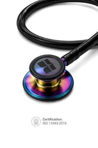 Image of Knya 6sense Stethoscope for Doctors & Residents | Tunable Diaphragm | Dual-Head Chest Piece for Adult & Pediatric Use | Lightweight Stainless Steel | Latex-Free Tubing | Soft-Seal Ear Tips | Premium Gift Box | for Medical Students (Rainbow)