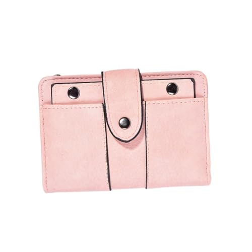 LIFKOME Fashionable Short Pink Wallet for Women Compact Card Holder Coin Purse Durable Pu Material Multiple Slots for Cards Cash for Daily Use