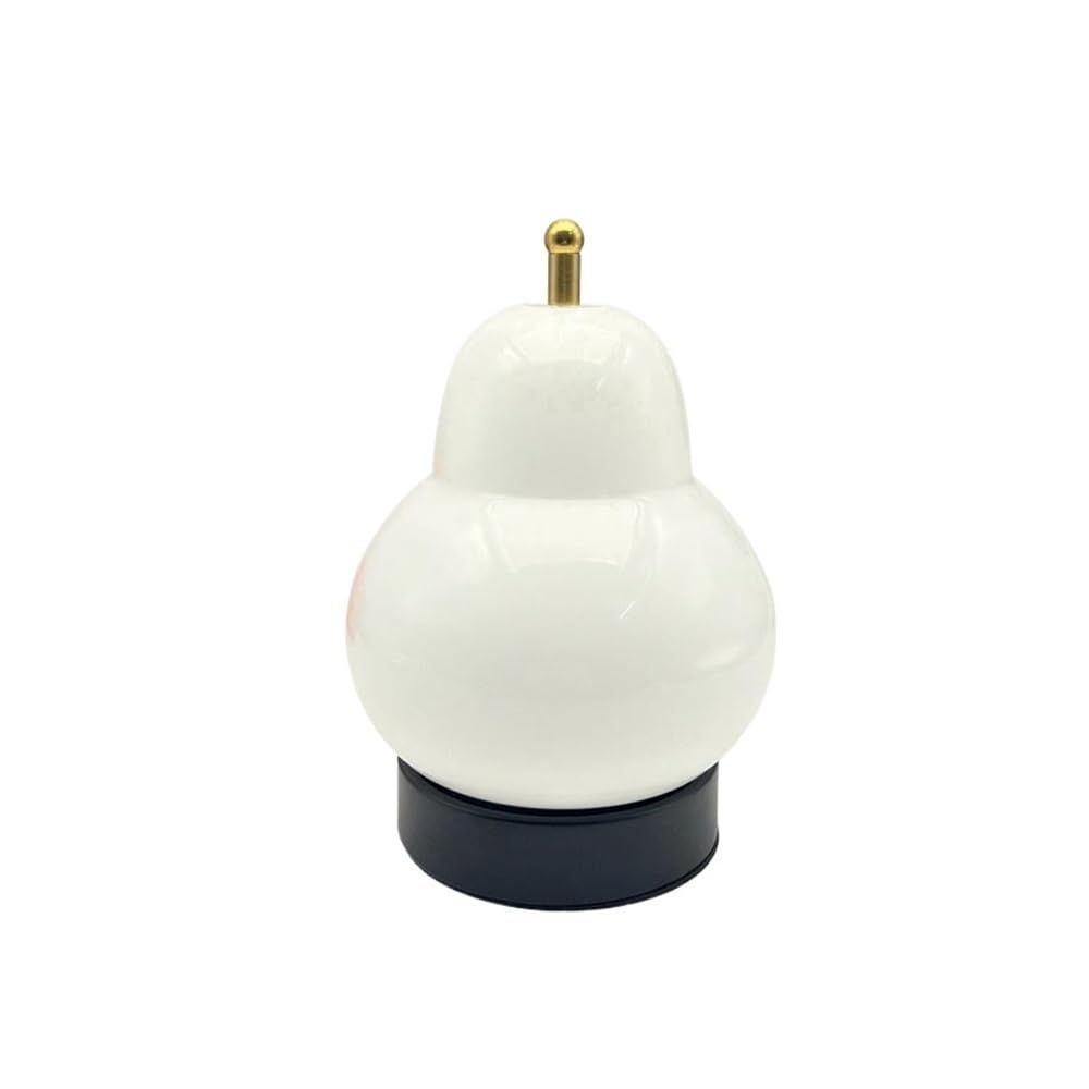Z4T8M2K6G5 Bedside Lamp Table Lamp Glass Pear Shape Coffee Living Room Study Desktop Ornament Walnut Color(White)
