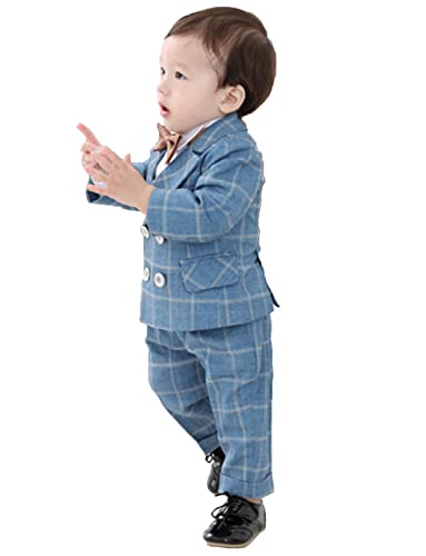 Costume de dîner chic pour garçon avec veste double boutonnage et pantalon d'uniforme de fête