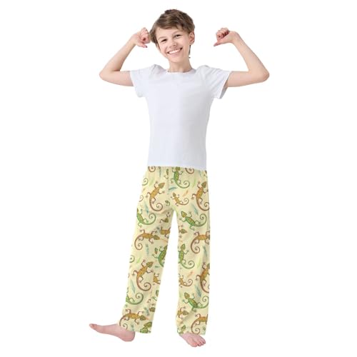 ZZKKO Bright Lizards Feathers Boys Pants for Kids Jogger Pants with Pockets S-XL2