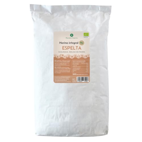 PLANETA HUERTO | Harina Integral de Espelta Ecológica 5 Kg | Producto Natural y Nutritivo para Panadería y Repostería Saludable