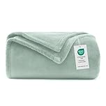 WAVVE Fleece Blanket Sofa Throw Sage Green 4ft x 5ft - Fluffy Soft Warm Versatile Blanket for Sofa/Couch/Bed Throw/Single Size,130x150 cm