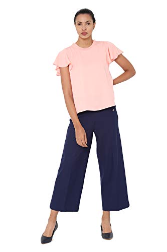 Image of Allen Solly Womens Ruffled Collar Solid Top