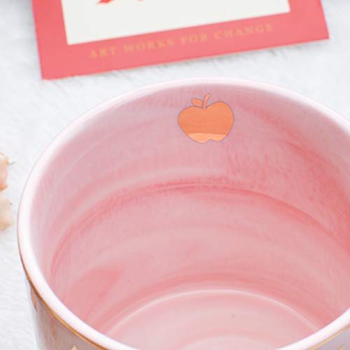 Luspan Pink Marble Ceramic 11.5oz Mug - Teacher Gift for Teachers - Modern Style - Microwave Safe